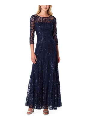 

TAHARI ARTHUR S. LEVINE Женское темно-синее вечернее платье с рукавами 3, Navy