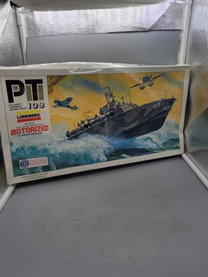 Lindberg PT 109 U.S Navy Torpedo Patrol Boat 1/64 Motorized Model Kit JFK Sealed