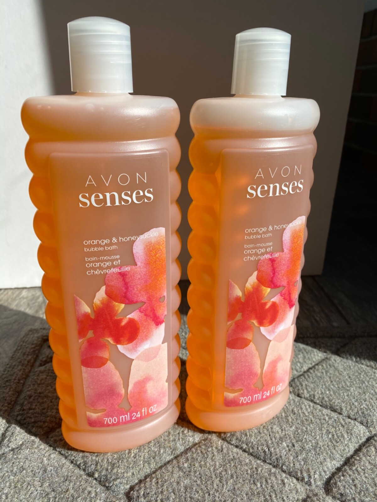 Avon Senses Bubble Bath ~ 24 Oz. ~Orange & Honeysuckle~New Stock Sealed~Lot of 2