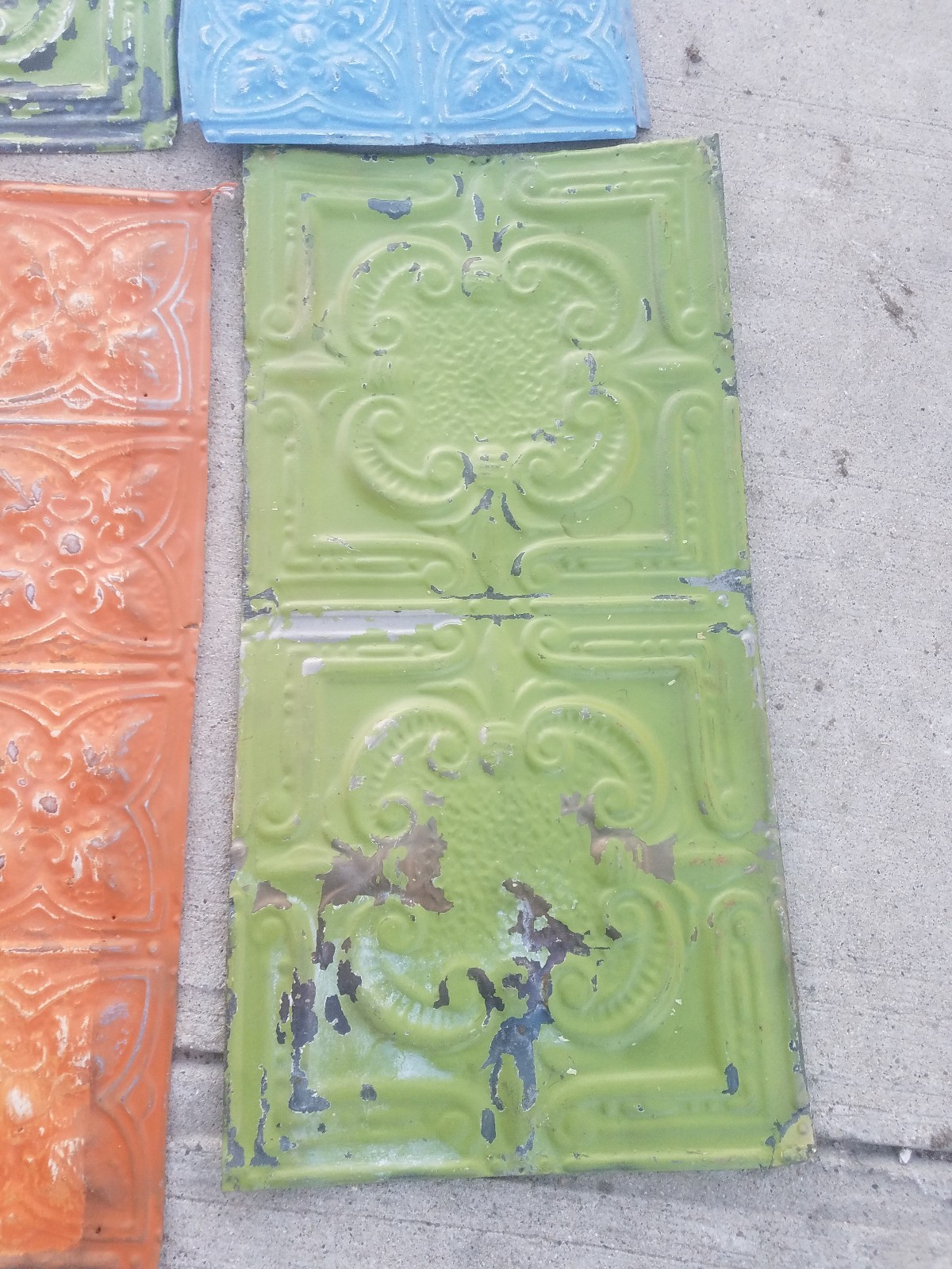 Lot of (4) Vintage ceiling tin 24x12 inches