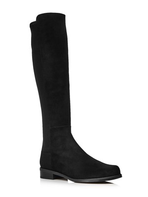 

STUART WEITZMAN Женские Черные Кожаные Ботинки На Каблуке С МикроБэком Блочный Каблук 5,5 М, Черный, S9681