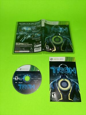 Tron: Evolution (Disney, Microsoft Xbox 360, 2010) complete w/ manual- tested