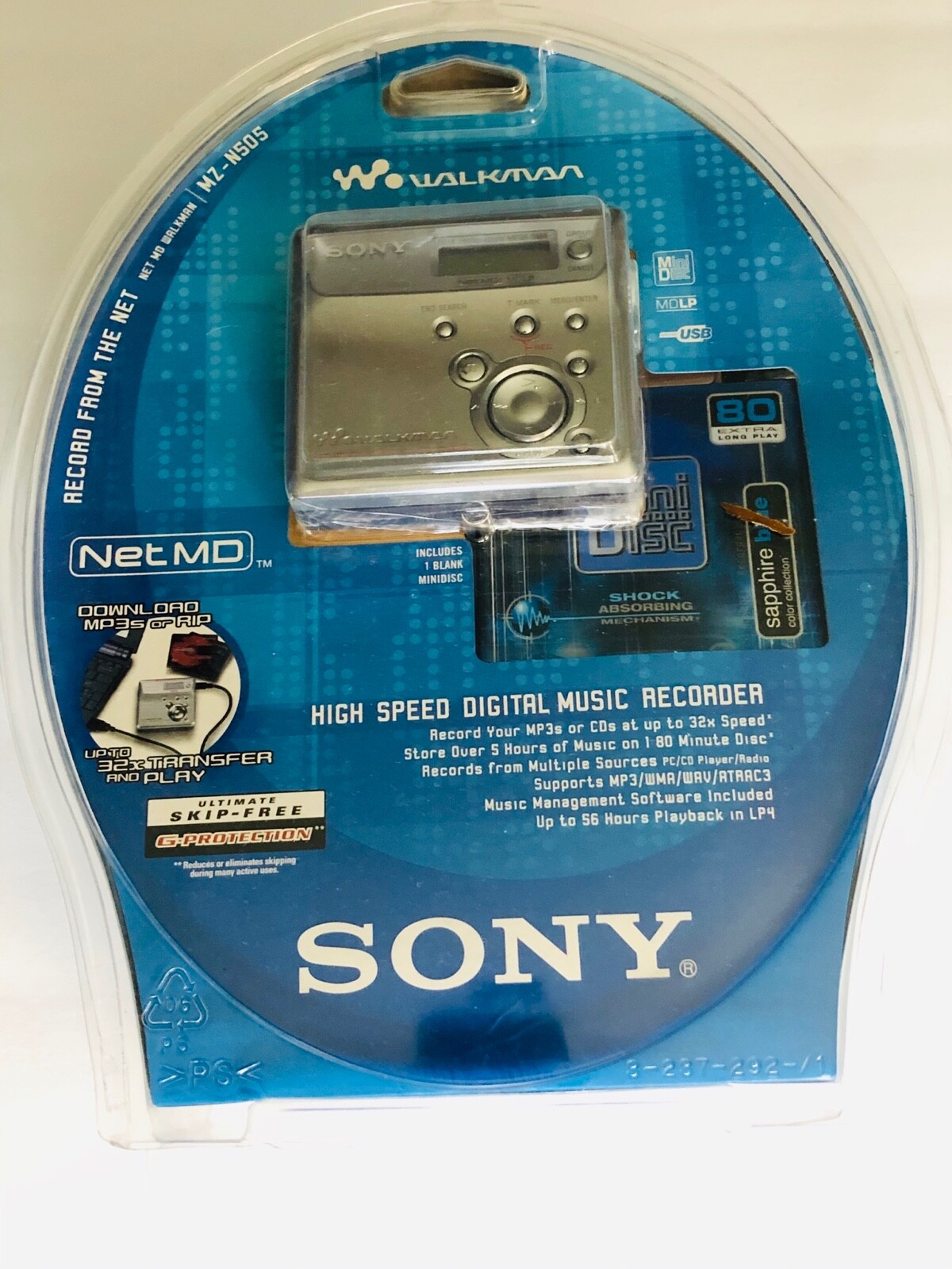 Sony MZN505 MiniDisc Recorder Net MD Walkman new sealed