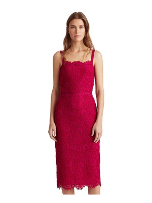 

Женское розовое вечернее платье-футляр миди без рукавов LAUREN RALPH LAUREN, Розовый