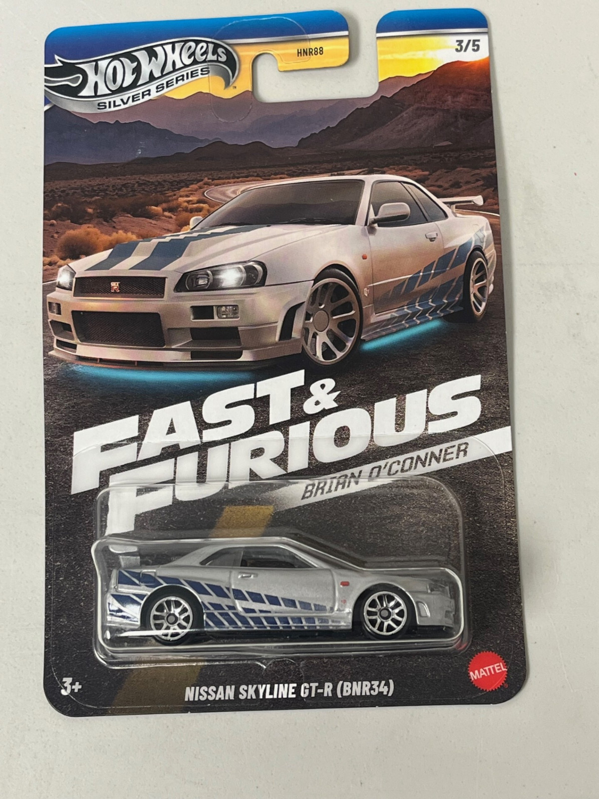 (Set 3 Hotwhees Skyline 30.000¥) Nissan Skyline GT-R (BNR34) Chrome - Hot Wheels RLC 4647