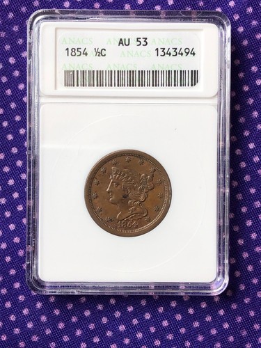 1854 Braided Hair Half Cent
