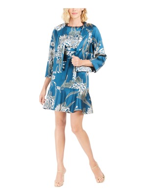 

Женское темно-бирюзовое вечернее платье выше колена NATORI без рукавов + расклешенное платье, Teal