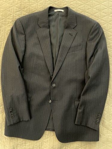 ARMANI collezioniナイロンジャケット　Made in ITALY ARMANI COLLEZIONI Made in Italy Navy Subtle Stripe Wool GIORGIO