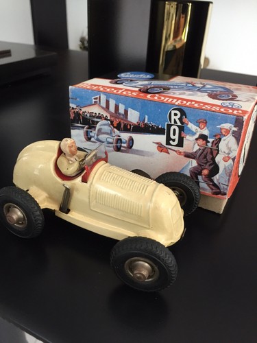 1. Gescha Mercedes Benz 2. Jnf Porsche Prototyp, Tin Toys Germany Tin Toy German