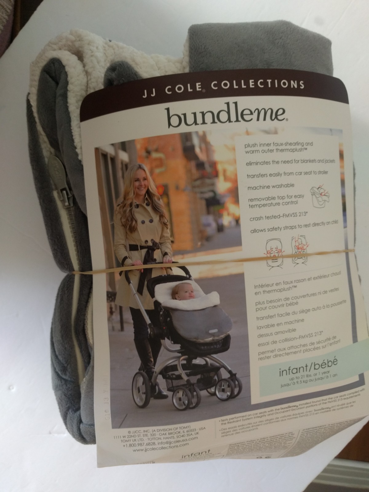 JJ Cole Collections Original Bundle Me New in Light Gray Infant Seat Liner
