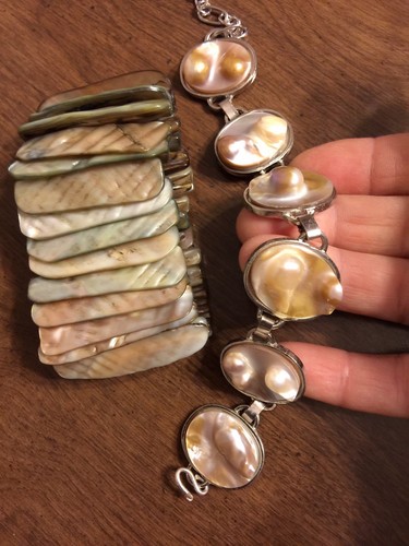 Blister Pearl Shell / Shell Natural  25-20, Oval , 8 “/ 6,5” Bracelet- 2p