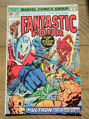 FANTASTIC FOUR #150 Marvel Comics 1970's Black Widow Marvel Value Stamp! FN/VF
