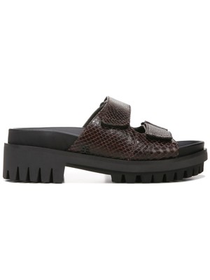 

SAM EDELMAN Женские коричневые кожаные шлепанцы со змеиным принтом Eliana 6,5 м, Коричневый, H6956L2