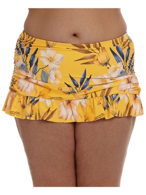 

LA BLANCA Женская желтая юбка для плавания с боками Belle Fiore, низ купальника, Желтый