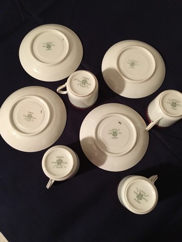 4 Demitasse Cups And Saucers Imperial Crown China White