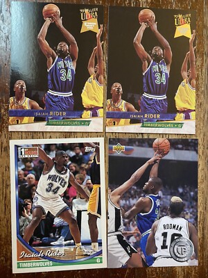 1993-94 Fleer Ultra #292 Isaiah Rider Rookie.  4 Card Rookie Lot
