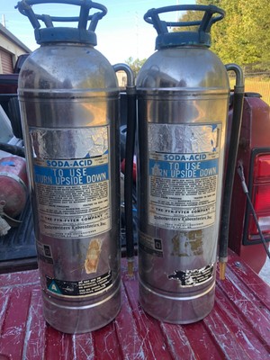 Vintage Soda Acid Fire Extinguishers Fyr Fytr, La France