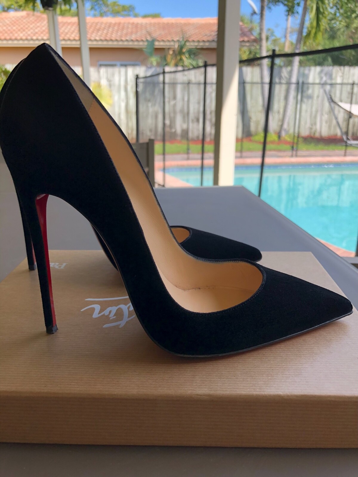 So Kate Christian Louboutin Black Suede Used once pristine