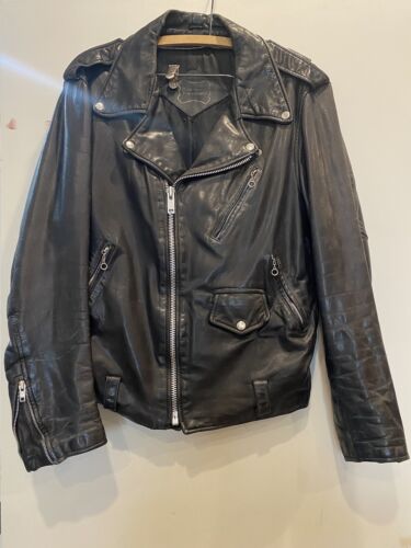 VINTAGE THE LEATHER WAREHOUSE JACKET 100% GENUINE LEATHER VINTAGE THE LEATHER WAREHOUSE JACKET 100% GENUINE LEATHER