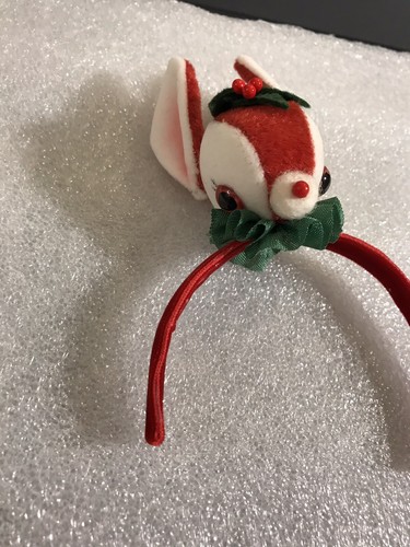 Blythe Doll Headband New By Violetpi, Deer, OOAK, Rare, Velvet, Green Red White