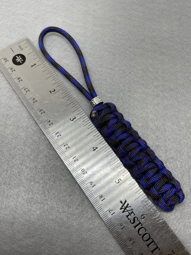 550 Paracord Knife Lanyard 2 Pk.  Oil Slick Cord With Metal Bead