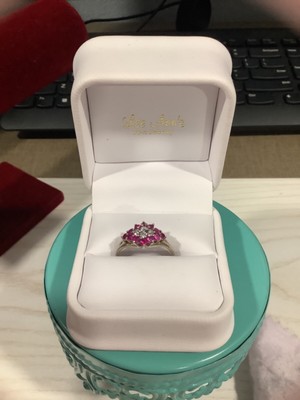 Ruby and white Sapphire Silver ring