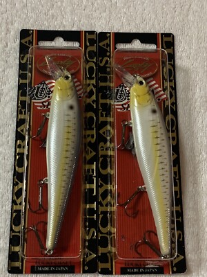 (LOT OF 2) LUCKY CRAFT POINTER 128SP 1oz.   GOLD THREADFIN SHAD NIP 128 SP