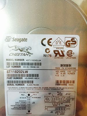 *New* Seagate Cheetah (ST118202LW) 18.2 GB,10000RPM, 3.5'' Internal Hard Drive