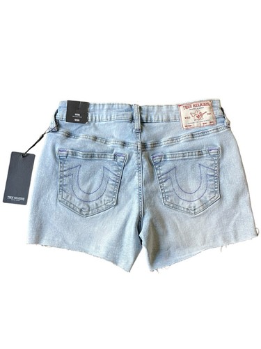 NWT True Religion Jayde Mid Rise Frayed Hem Denim Women's