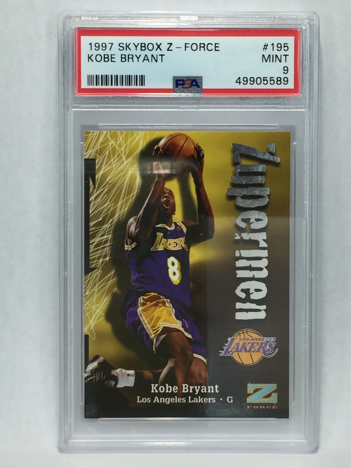 1997 Skybox Kobe Bryant Zupermen Z-FORCE #195 PSA 9 MINT HOF