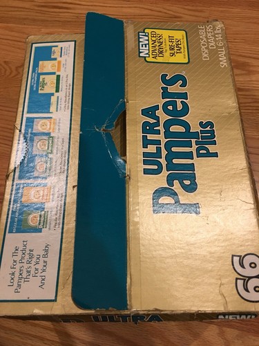 vintage 1987 Ultra Pampers Plus Disposable Diapers small 6-14lbs 66 Count
