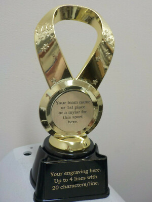 Award or Trophy for any event, comes w/ your engraving, 8'' High, Ribbon design