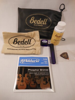 Bedell Guitar Care Kit With D'Addario Guitar Strings Polish Picks and Cloth