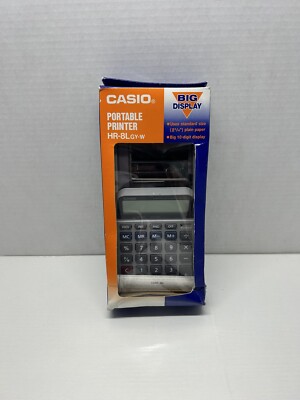 Casio HR-8L GY-W Calculator Portable Printer Plain Paper 2.25  10 Digit Display