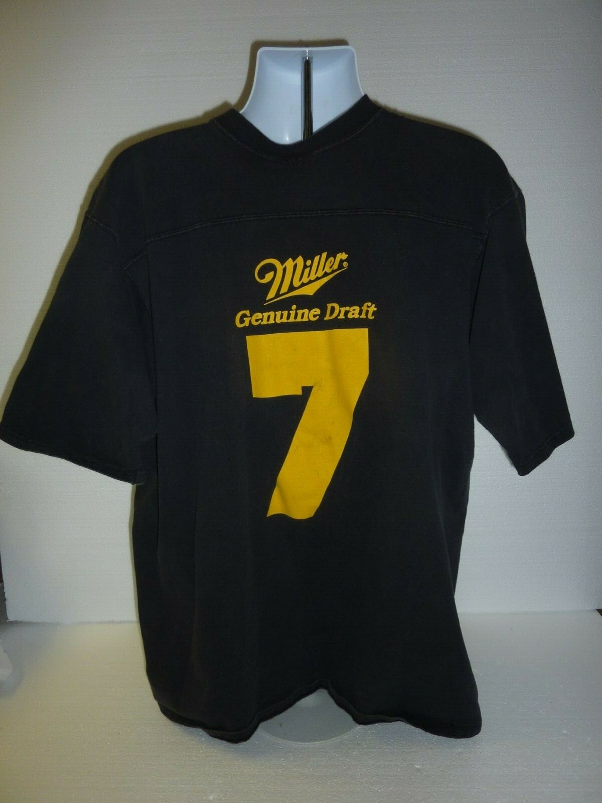 Vintage Miller Genuine Draft #7 Black jersey shirt XL