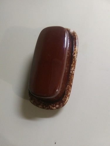 NICE Vintage Mccoy Brown Drip Pottery Covered Butter Dish Piece 7013 USA