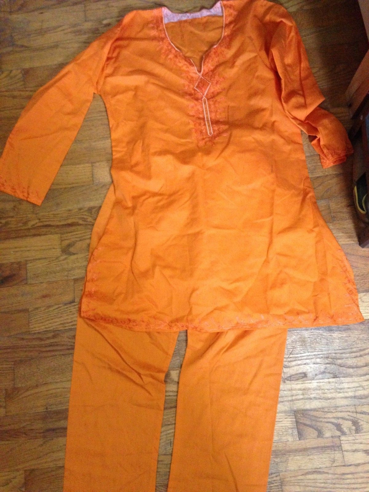 African orange shirt+pants outfit