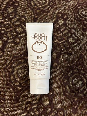 Sun Bum SPF 50 Mineral Sunscreen Lotion w Zinc Water Resistant 3oz (11/25)