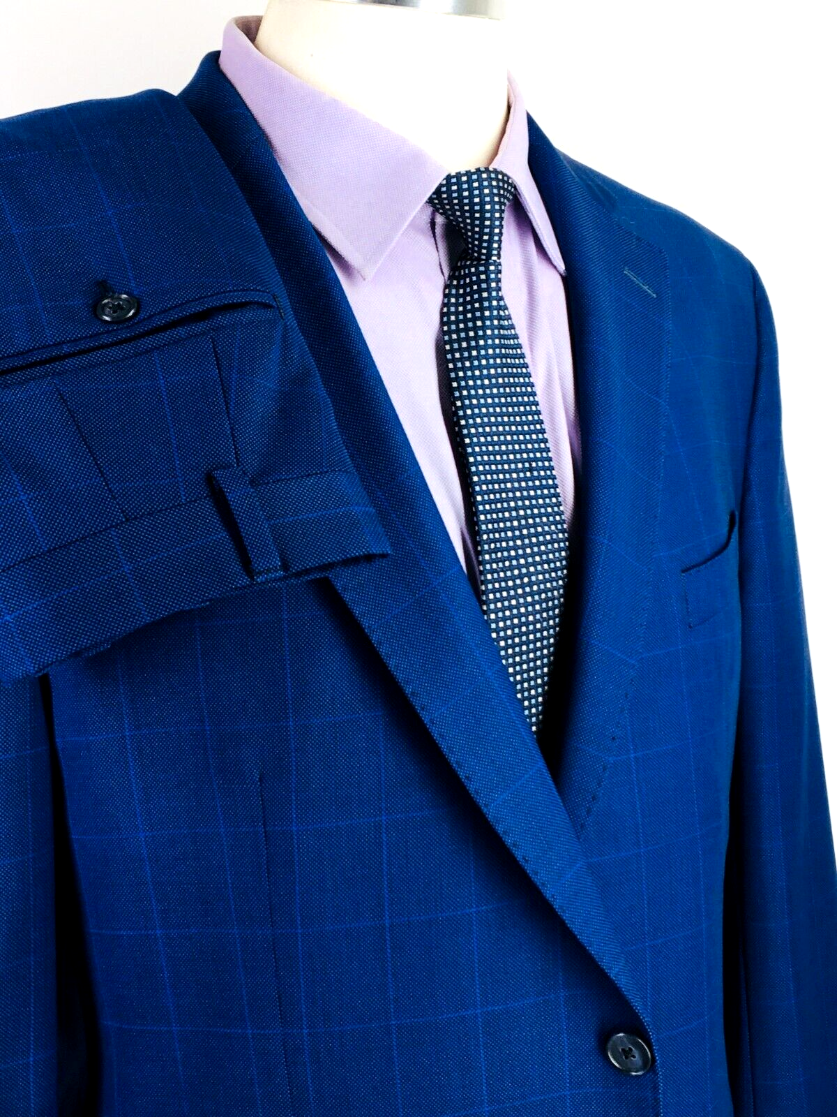 46S Jack Victor Elite Mens 2 Button Superfine Wool Suit Powder Blue W/P Pants 40