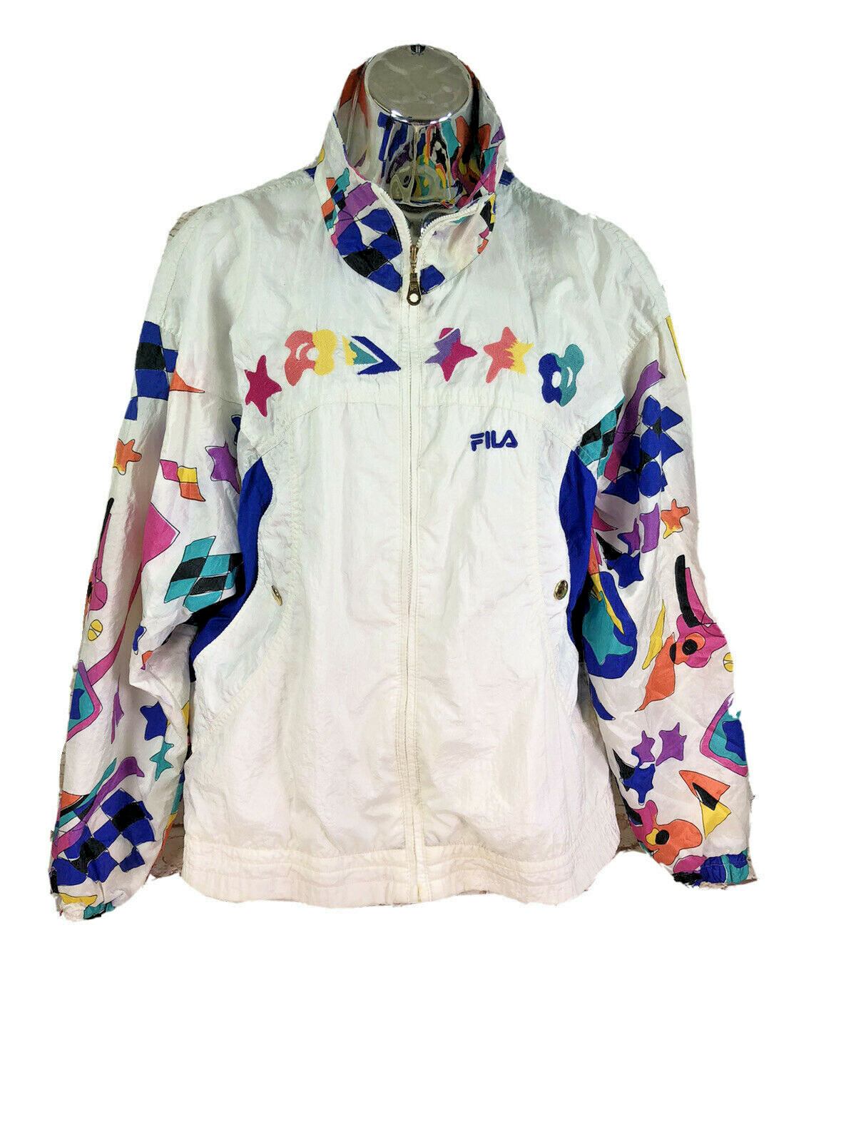 FILA 90年代　track jacket VINTAGE Fila Jacket Men XL Black Bomber Track Coat