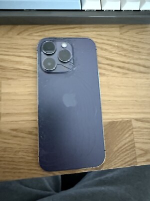 iPhone 14 Pro Deep Purple 128GB Unlocked- Cracked Back, Fully Functional