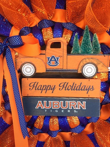 Auburn Tigers Deco Mesh Christmas Wreath