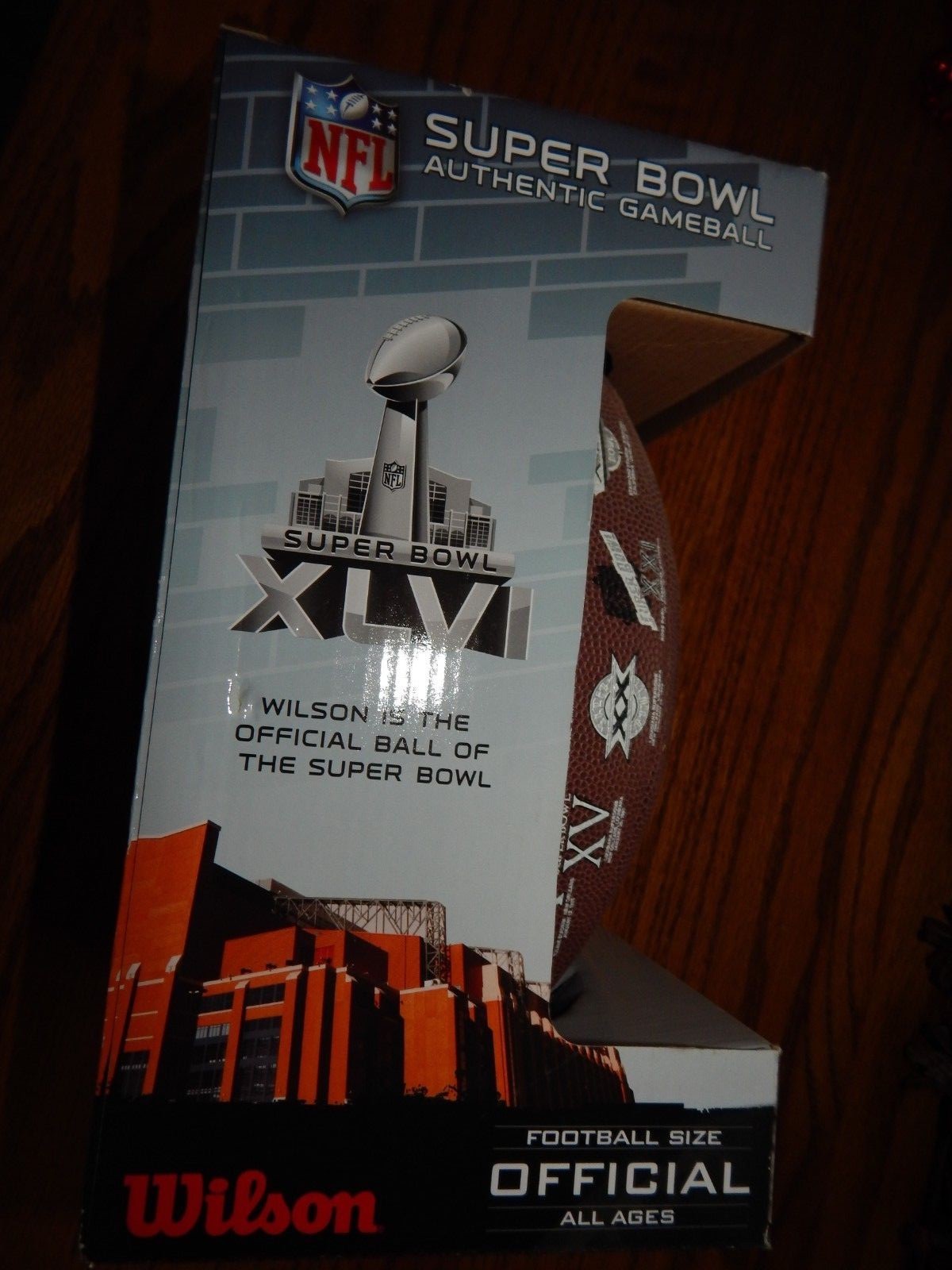 WILSON OFFICIAL SUPER BOWL XLV AUTHENTIC GAMEBALL FOOTBALL,STILL IN BOX