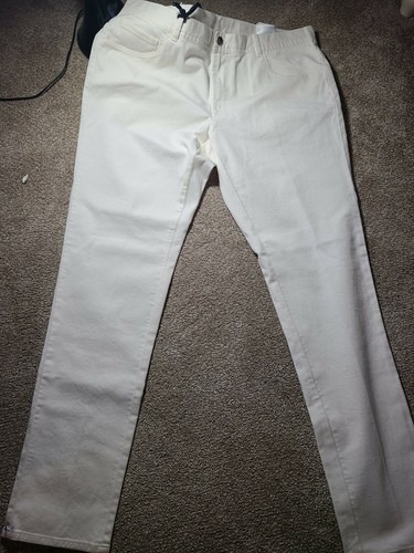 Pre-owned Moncler $399  White Cotton Denim Jeans Slim Mens Eu 56/40r