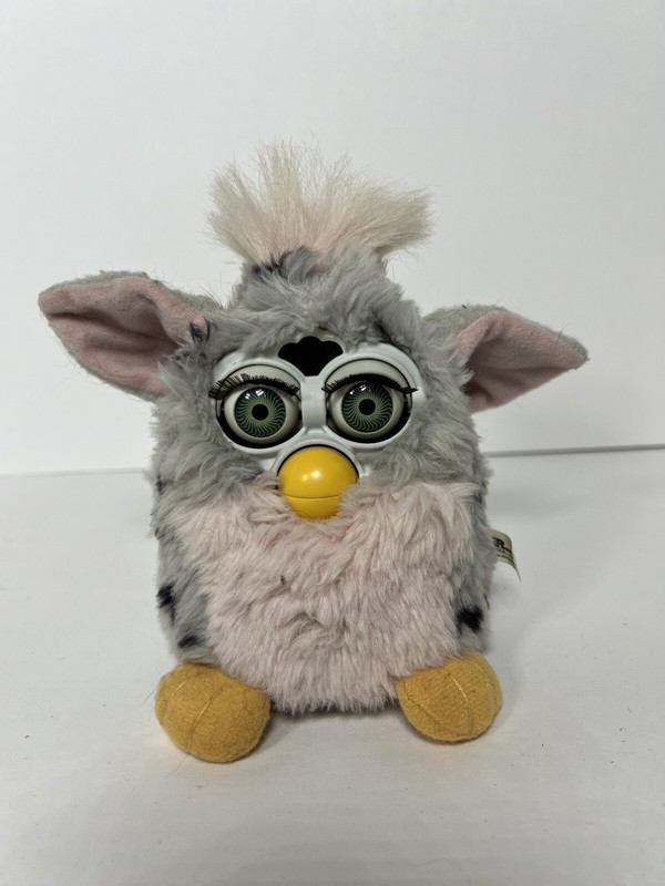 Vintage Furby Tiger Original 1998 Electronic Pink Gray Leopard -