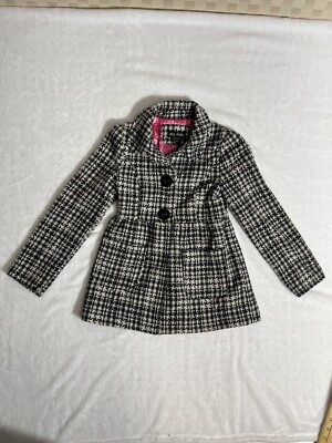 Me Jane Women  Coat White Black Size M10/12 Button Down Jacket Rn#57686