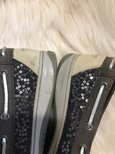 Sperry Top Sider - Womens Size 10 Leather Gray Embellished Boat Shoes