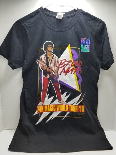Bruno Mars 24k Magic World Tour '18 2018 T-Shirt Black Size Small