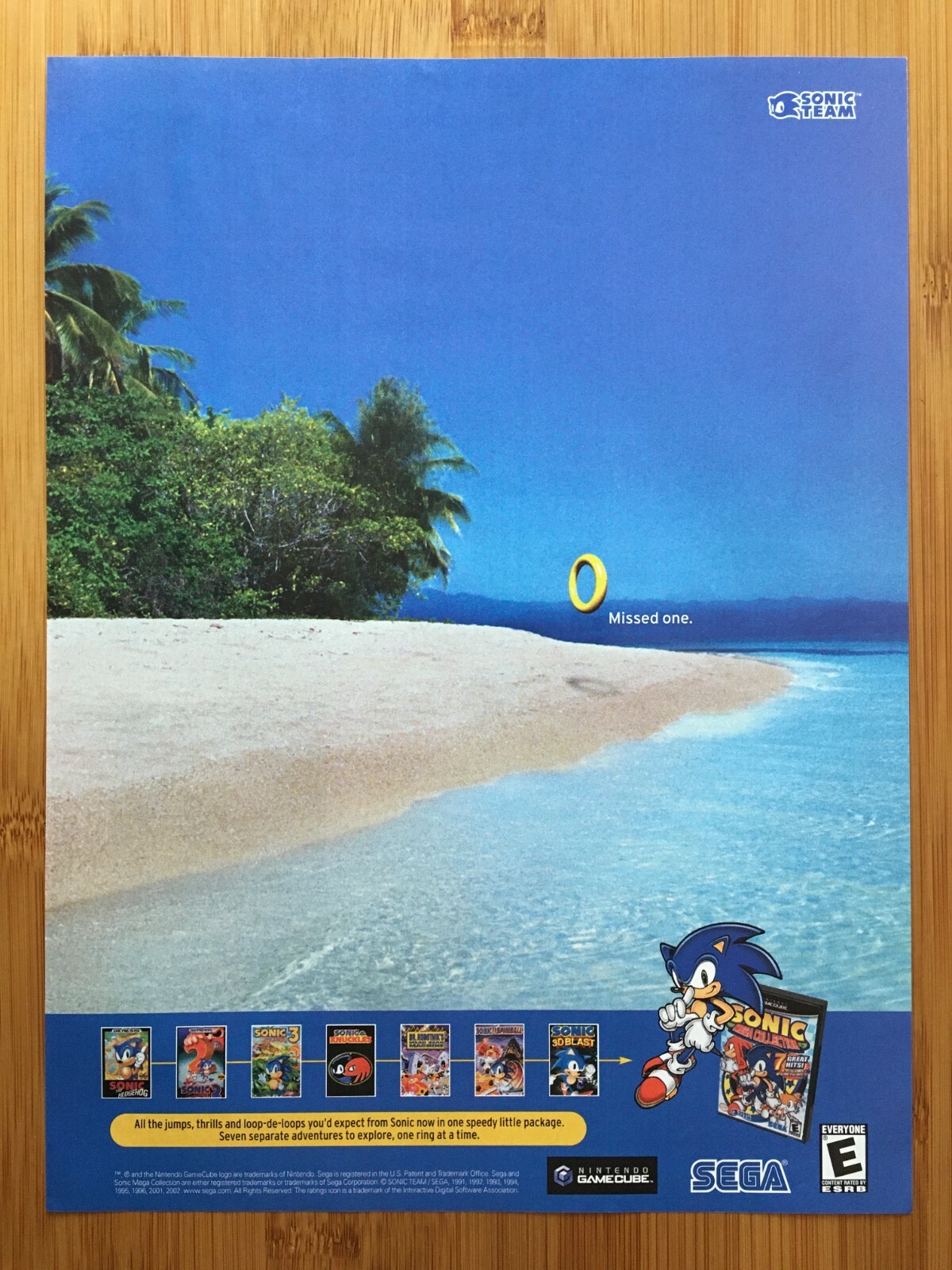 2002 Sonic Mega Collection Gamecube Print Ad/Poster Original
