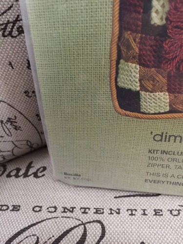 VTG Bucilla Needlepoint Kit Pillow No. 4889 Beige 70's NOS NIP Retro Crafting